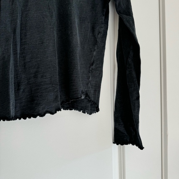 Free People We The Free Be My Baby Long-Sleeve Tee Black Large - Picture 5 of 10